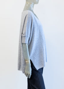 Minnie Rose Light Gray Cashmere Pullover Vest