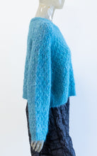 Load image into Gallery viewer, Cropped Turquoise Blue Sweater
