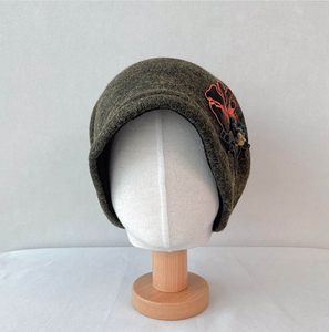 Women Winter Bungee Beanie Bandana Bucket Hat Stitched Wool