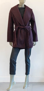 Shawl Collar Coat Deep Wine