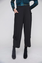 Load image into Gallery viewer, Liv Black Knit Side Pleat Pant
