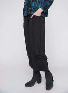 Liv Black Knit Side Pleat Pant