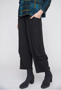 Liv Black Knit Side Pleat Pant