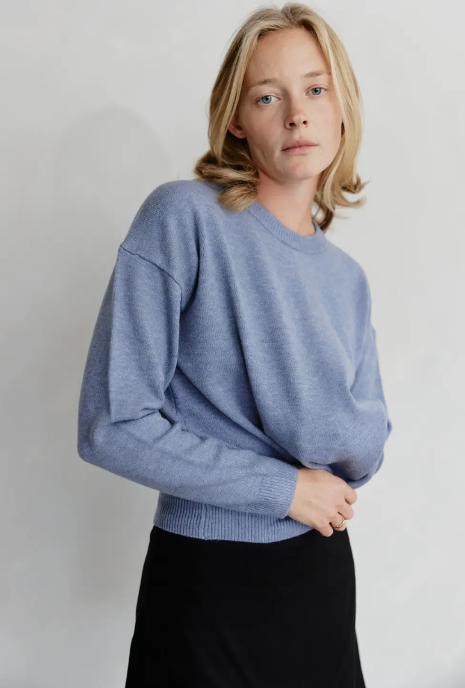 Smoky Blue Crew Neck Sweater