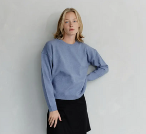 Smoky Blue Crew Neck Sweater