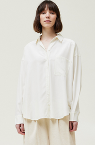 Creamy White Cotton Poplin Blouse