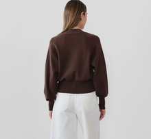 Load image into Gallery viewer, Deep Umber Brown V Neck Cardigan
