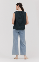 Load image into Gallery viewer, Sleeveless Cotton Drawstring Neckline Blouse
